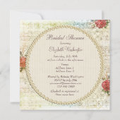  Parels en Lace Shabby Chic-Vrijgezellenfeest Kaart (Achterkant)