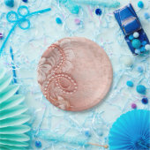 Parels en Lace Wedding | pony roze Papieren Bordje (Feest)