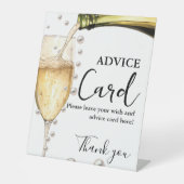Parels en Prosecco Advies vrijgezellenfeest teken Reclamebord Met Voetstuk (Voorkant)