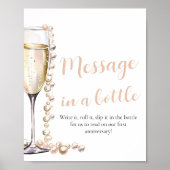 Parels en Prosecco Bericht In Een Fles Teken Spel Poster (Voorkant)