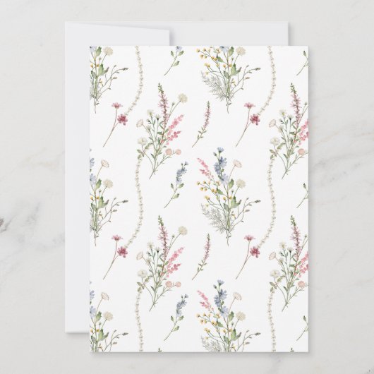 Parels en Prosecco Bloemen Vrijgezellenfeest Kaart (Achterkant)