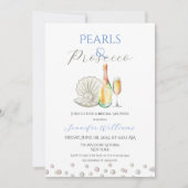 Parels en Prosecco Blue Theme Vrijgezellenfeest Kaart (Voorkant)