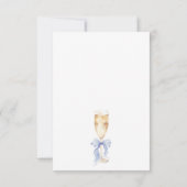 Parels en Prosecco Blue Vrijgezellenfeest Bedankkaart (Achterkant)