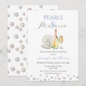 Parels en Prosecco Blue Vrijgezellenfeest Kaart (Voorkant / Achterkant)