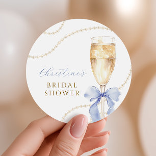 Parels en Prosecco Blue Vrijgezellenfeest Stickers