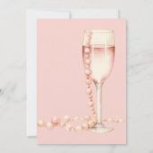 Parels en Prosecco Blush Roze Vrijgezellenfeest Kaart (Achterkant)