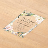 Parels en Prosecco | Boho Floral Vrijgezellenfeest Acryl Uitnodigingen (Laagn)