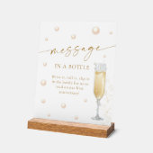 Parels en Prosecco Boodschap in een flessenspel Acryl Bord (Hoek)