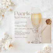 Parels en Prosecco Bow Vrijgezellenfeest Acryl Uitnodigingen