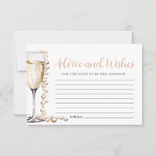 Parels en Prosecco Bridal Advies en Wensen Kaart (Voorkant)