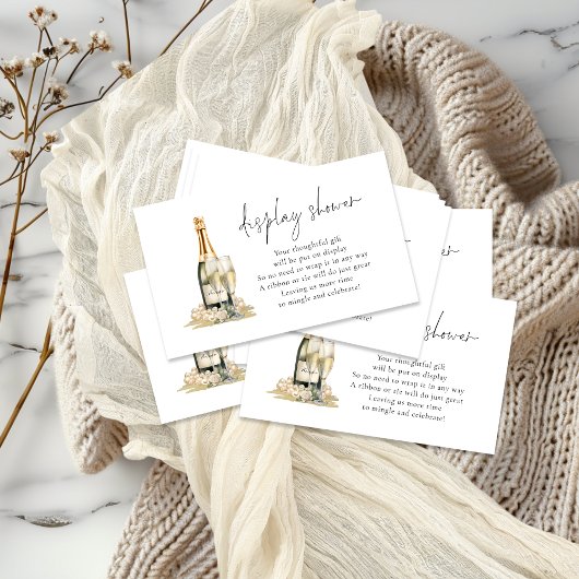 Parels en Prosecco Bridal Display Douche Informatiekaartje