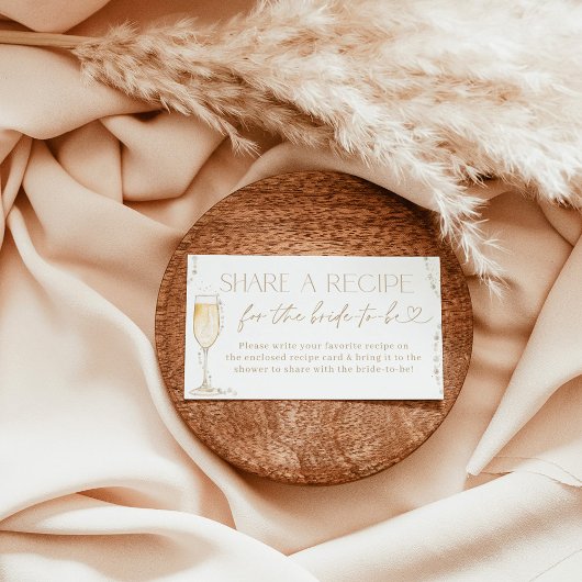 Parels en Prosecco Bridal Recept Aanvraag Kaart