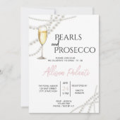 Parels en Prosecco Bridal Shower Uitnodiging (Voorkant)