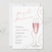 Parels en Prosecco Bridal Shower Uitnodiging (Voorkant)