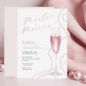 Parels en Prosecco Bridal Shower Uitnodiging