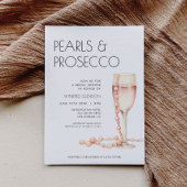 Parels en Prosecco Bridal Shower Uitnodiging