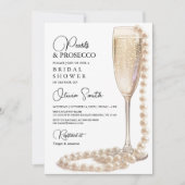 Parels en Prosecco Bridal Shower Uitnodiging (Voorkant)