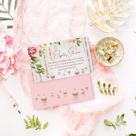 Parels en prosecco bruids display douche informatiekaartje