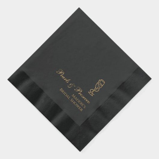 Parels en Prosecco Bruids Folie gestempeld servett Folie Servetten (Rechts)