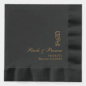 Parels en Prosecco Bruids Folie gestempeld servett Folie Servetten (Voorkant)