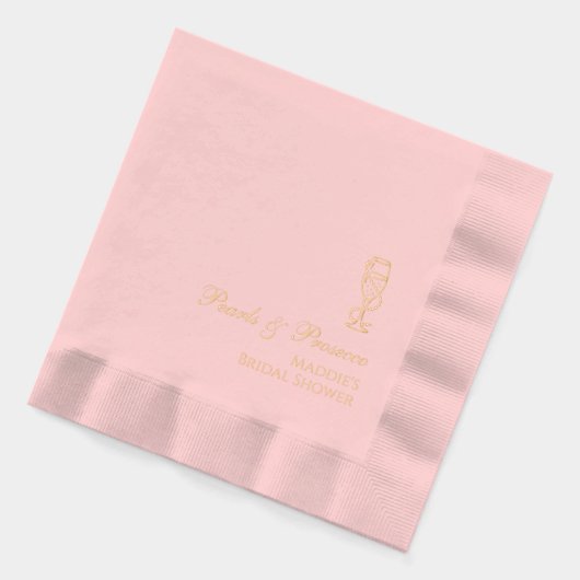 Parels en Prosecco Bruids Folie gestempeld servett Folie Servetten (Links)