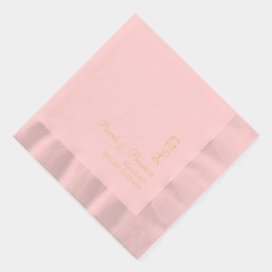 Parels en Prosecco Bruids Folie gestempeld servett Folie Servetten (Rechts)