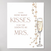 Parels en Prosecco bruids raden hoeveel kussen Poster (Voorkant)