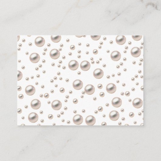 Parels en Prosecco bruidsfeest registratie Details Informatiekaartje (Achterkant)