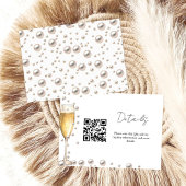 Parels en Prosecco bruidsfeest registratie Details Informatiekaartje