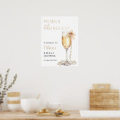 Parels En Prosecco Bruidsfeest Welkomstbord Poster (Keuken)