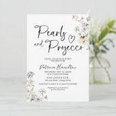Parels en Prosecco Bruidsuitnodiging Kaart (Staand voorkant)