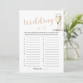 Parels en Prosecco Bruiloft A-Z Vrijgezellenfeest Kaart (Staand voorkant)