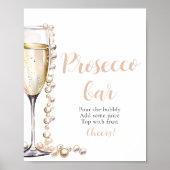 Parels en Prosecco Champagne Bar teken Poster (Voorkant)
