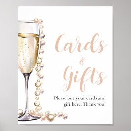 Parels en Prosecco Champagne Kaarten en geschenken Poster