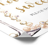 Parels en Prosecco Champagne Liefde is Sweet Sign Poster (Hoek)