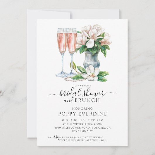 Parels en Prosecco Champagne Vrijgezellenfeest Bru Kaart (Voorkant)