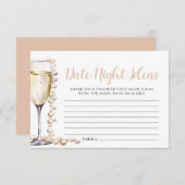 Parels en Prosecco Date Night Ideas Vrijgezellenfe Informatiekaartje (Voorkant / Achterkant)