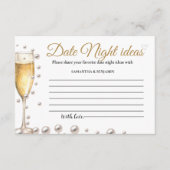Parels en Prosecco Date Night Ideas Vrijgezellenfe Informatiekaartje (Voorkant)