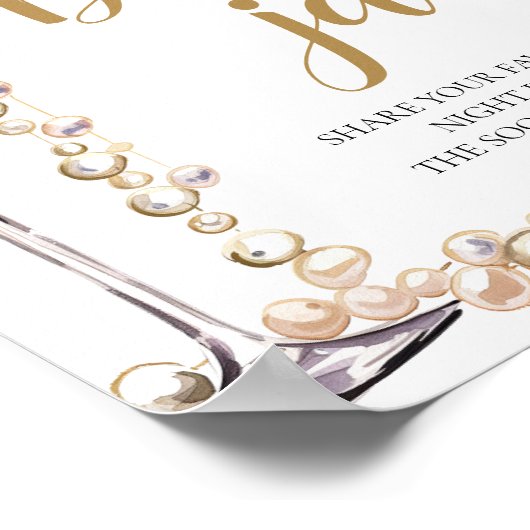 Parels en Prosecco Date Night Ideeën Datum Jar Sig Poster (Hoek)