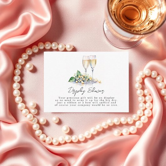 Parels en Prosecco Display Shower Informatiekaartje