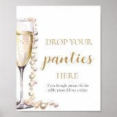Parels en Prosecco Drop Your Panties Game Sign Poster (Voorkant)
