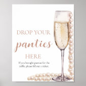 Parels en Prosecco Drop Your Panties Game Sign Poster (Voorkant)