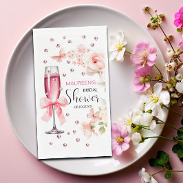 Parels en Prosecco Dusty Pink Roses Vrijgezellenfe Servet