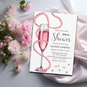 Parels en Prosecco Dusty Roze Vrijgezellenfeest Kaart