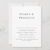 Parels en Prosecco | Eenvoudig modern Vrijgezellen Kaart (Voorkant)