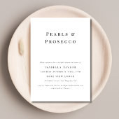 Parels en Prosecco | Eenvoudig modern Vrijgezellen Kaart