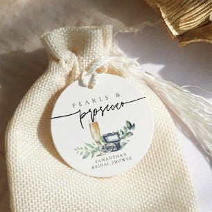 Parels en Prosecco Elegant Goud Vrijgezellenfeest Bedankjes Labels
