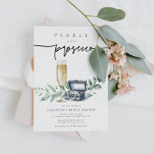 Parels en Prosecco Elegant Goud Vrijgezellenfeest Kaart