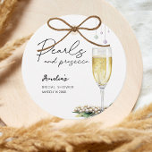 Parels en Prosecco Elegant Greenery Vrijgezellenfe Bedankjes Labels