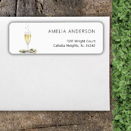 Parels en Prosecco Elegant Greenery Vrijgezellenfe Etiket